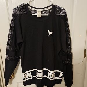 Victoria's Secret PINK Black Mesh Detail Top